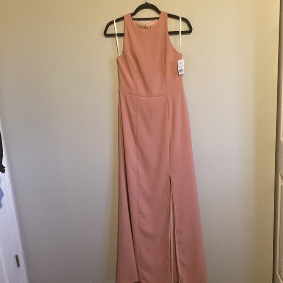 NWT Diamond Cutout Back Trumpet Gown With Front Slit - Picture 3 of 9